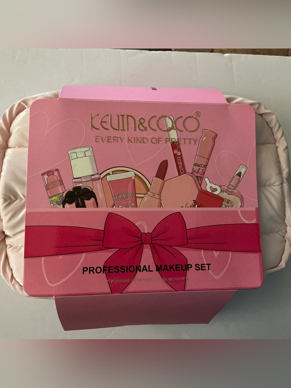 Kevin & Coco Professional Makeup Set 12 pieces - Pink Makeup Bag